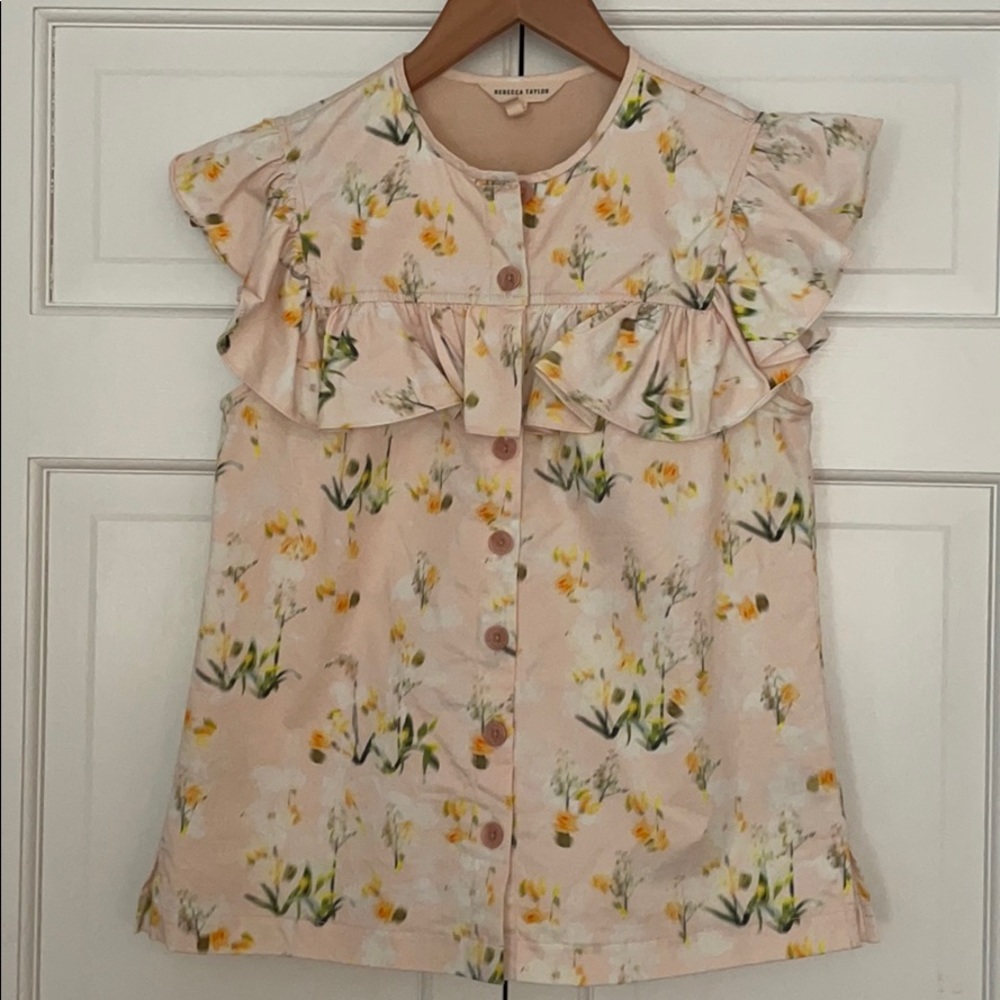 Rebecca Taylor Flutter Sleeve Blouse